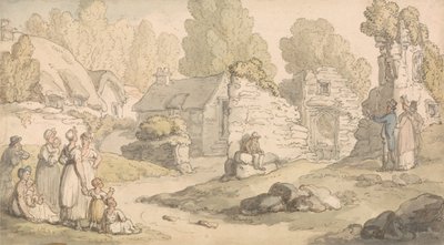 Besucher, die die Abteiruinen inspizieren von Thomas Rowlandson